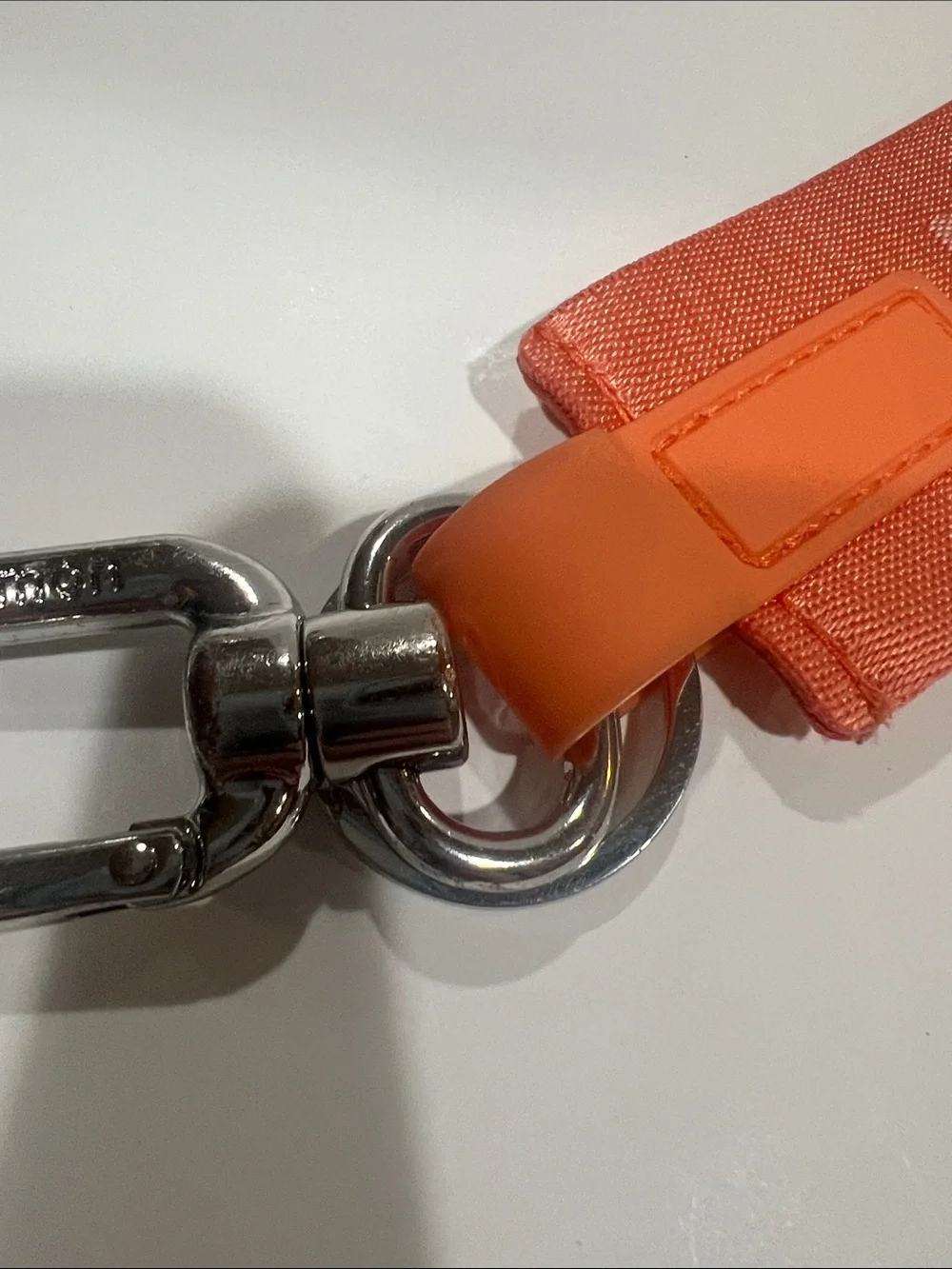 lululemon athletica Coral Orange Wrist Lanyard with Metal Clip